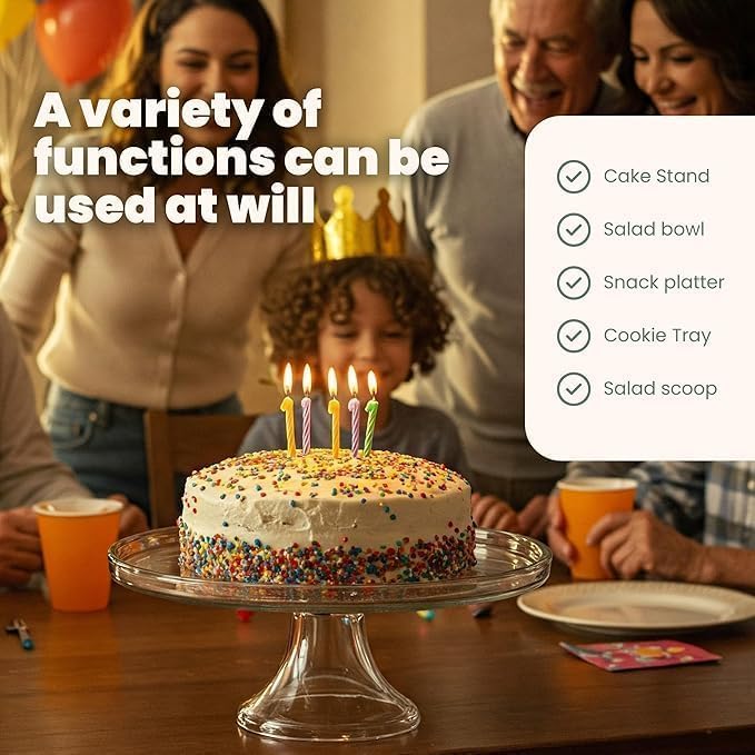 Glass Cake Stand with Dome – Classic Style By Luxecart