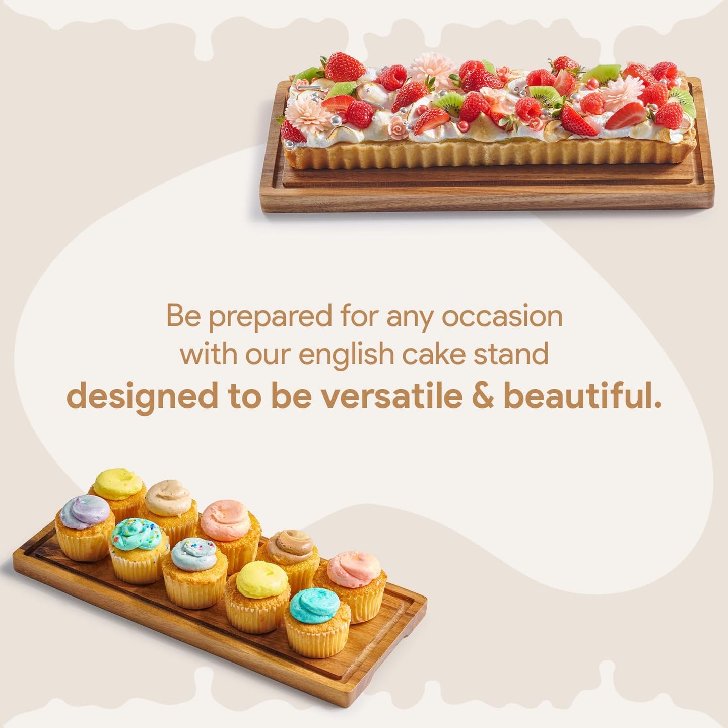 Wood Dessert Stand with Lid By Luxecart