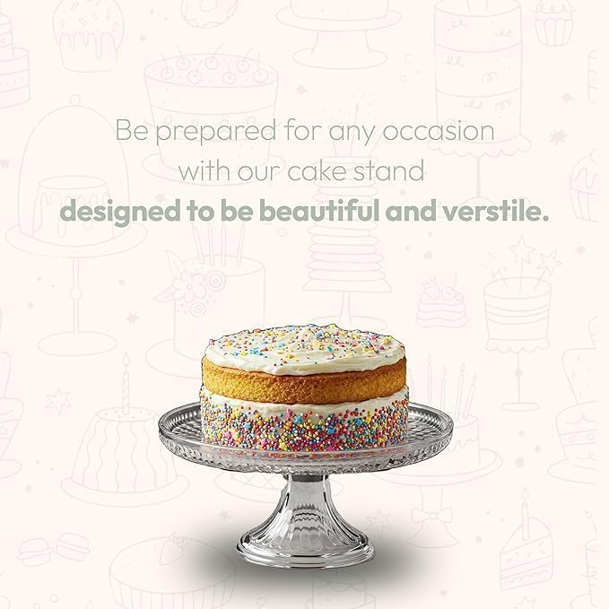 Glass Cake Stand with Dome – Classic Style By Luxecart