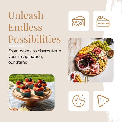 Wood Christmas Cake Stand with Dome Lid by Luxecart