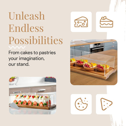 Wood Dessert Stand with Lid By Luxecart