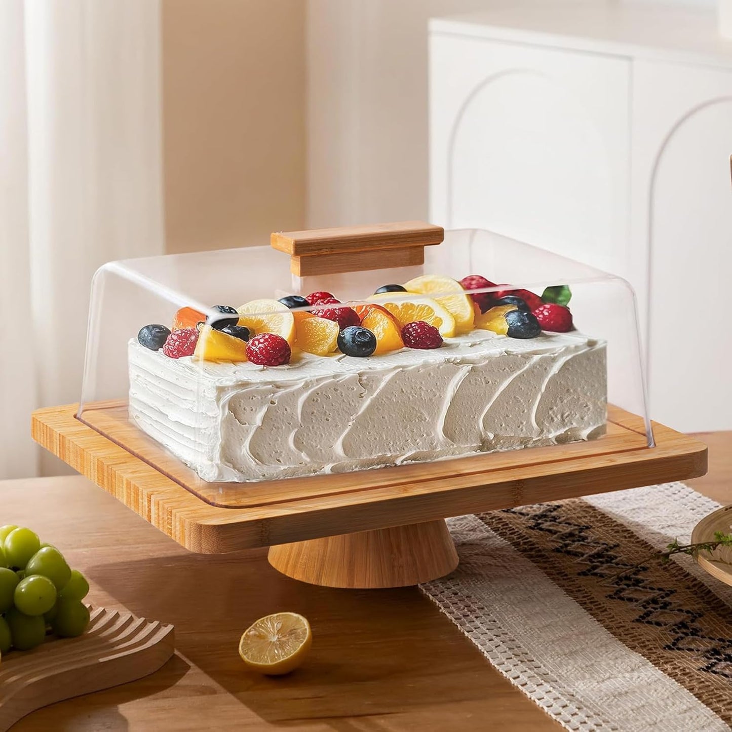 Multifunctional Cake Stand with Acrylic Dome by Luxecart