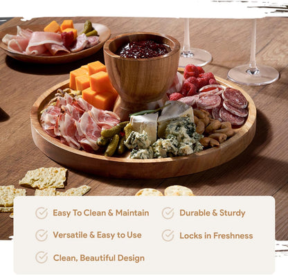 Wood Christmas Cake Stand with Dome Lid by Luxecart