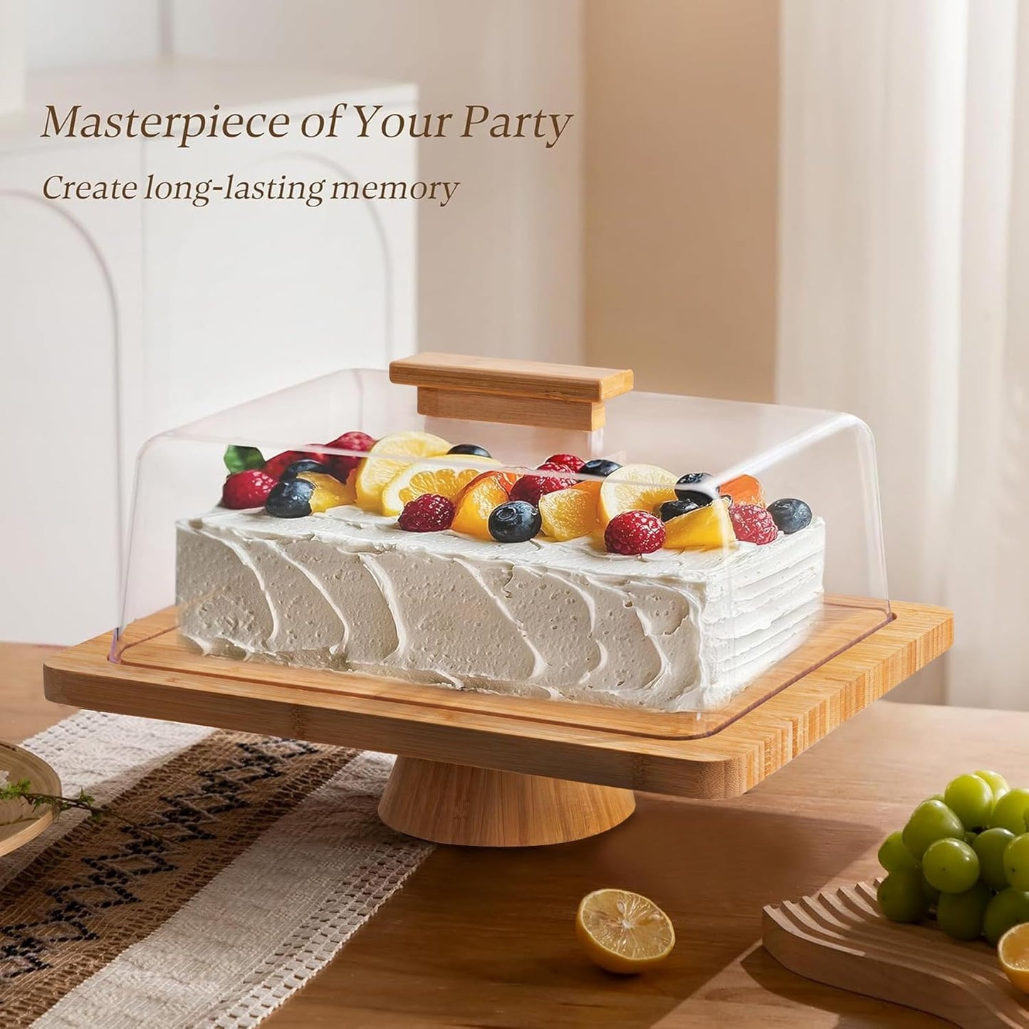 Multifunctional Cake Stand with Acrylic Dome by Luxecart