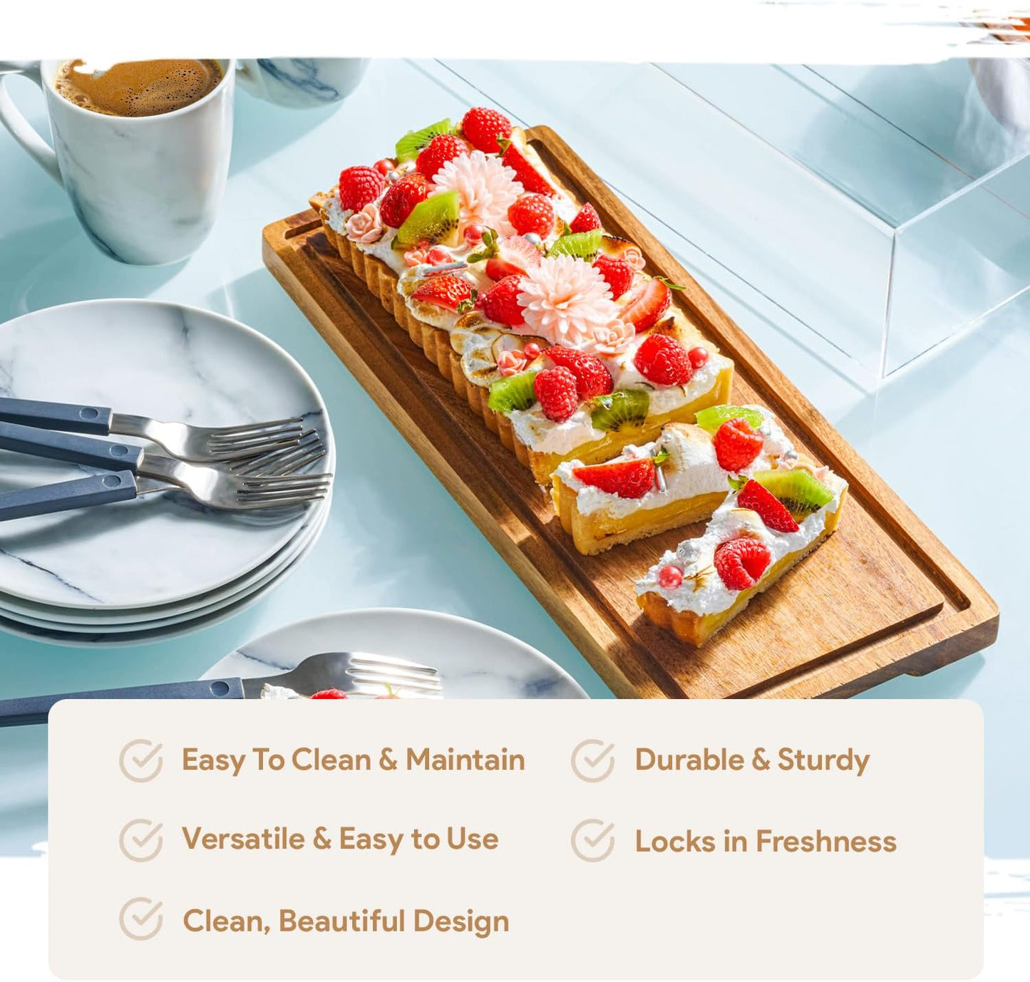 Wood Dessert Stand with Lid By Luxecart