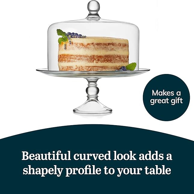 Glass Cake Stand with Dome Lid by Luxecart