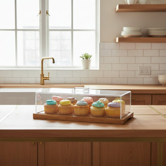 Wood Dessert Stand with Lid By Luxecart