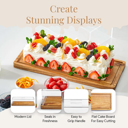 Wood Dessert Stand with Lid By Luxecart