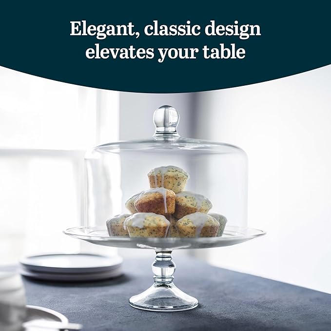 Glass Cake Stand with Dome Lid by Luxecart