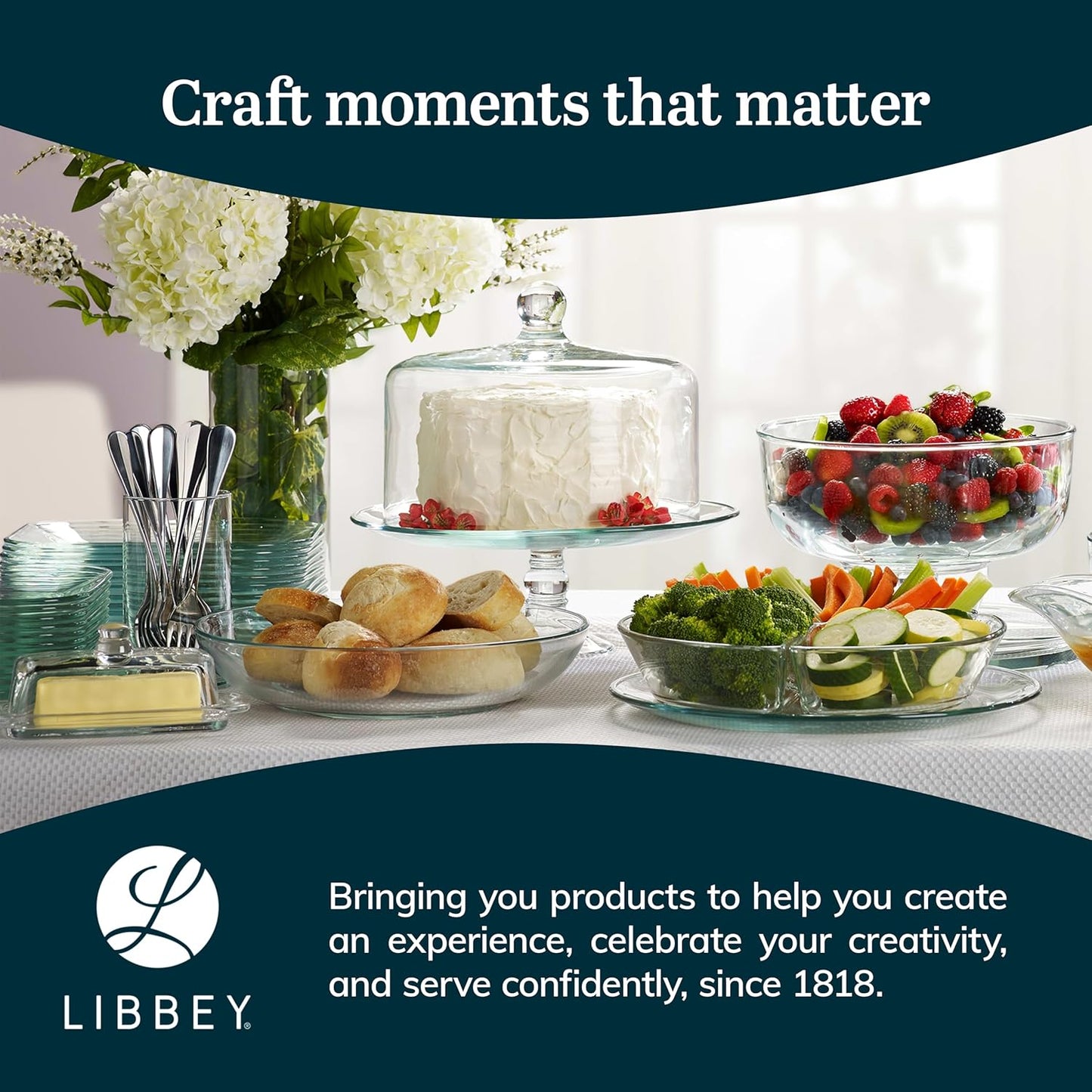 Glass Cake Stand with Dome Lid by Luxecart