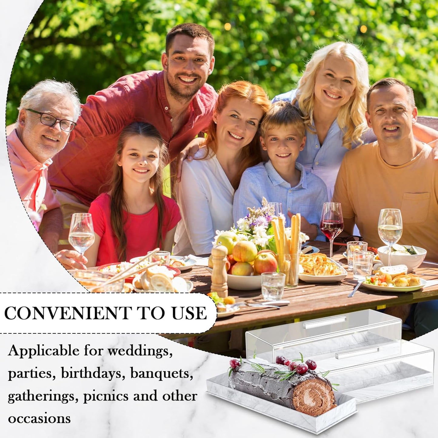 Luxecart 2 Pcs Rectangular Serving Tray with Lid - Grey.